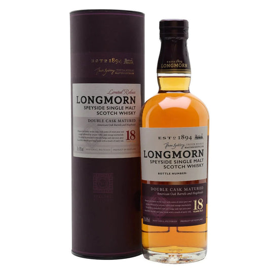 Longmorn 18 Year Double Cask Matured American Oak Barrels ABV 48% 700ml