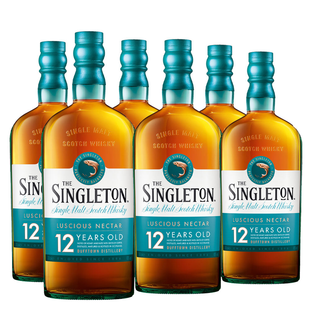 Singleton of Dufftown 12 Year Old Single Malt Scotch Whisky 700ml x 6 Bottles (Free 20 inch Cabin Luggage)