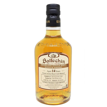 Ballechin 14 Years 2008 Single Malt Scotch Whisky Grand Arome Rum Cask#226 ABV 61% 700ml