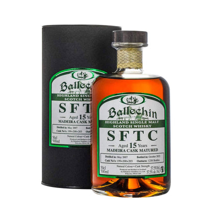 Ballechin 15 Years Old SFTC Madeira Cask Matured 2007 Heavily Peated Cask#199+200+203 ABV 57.5% 500ml