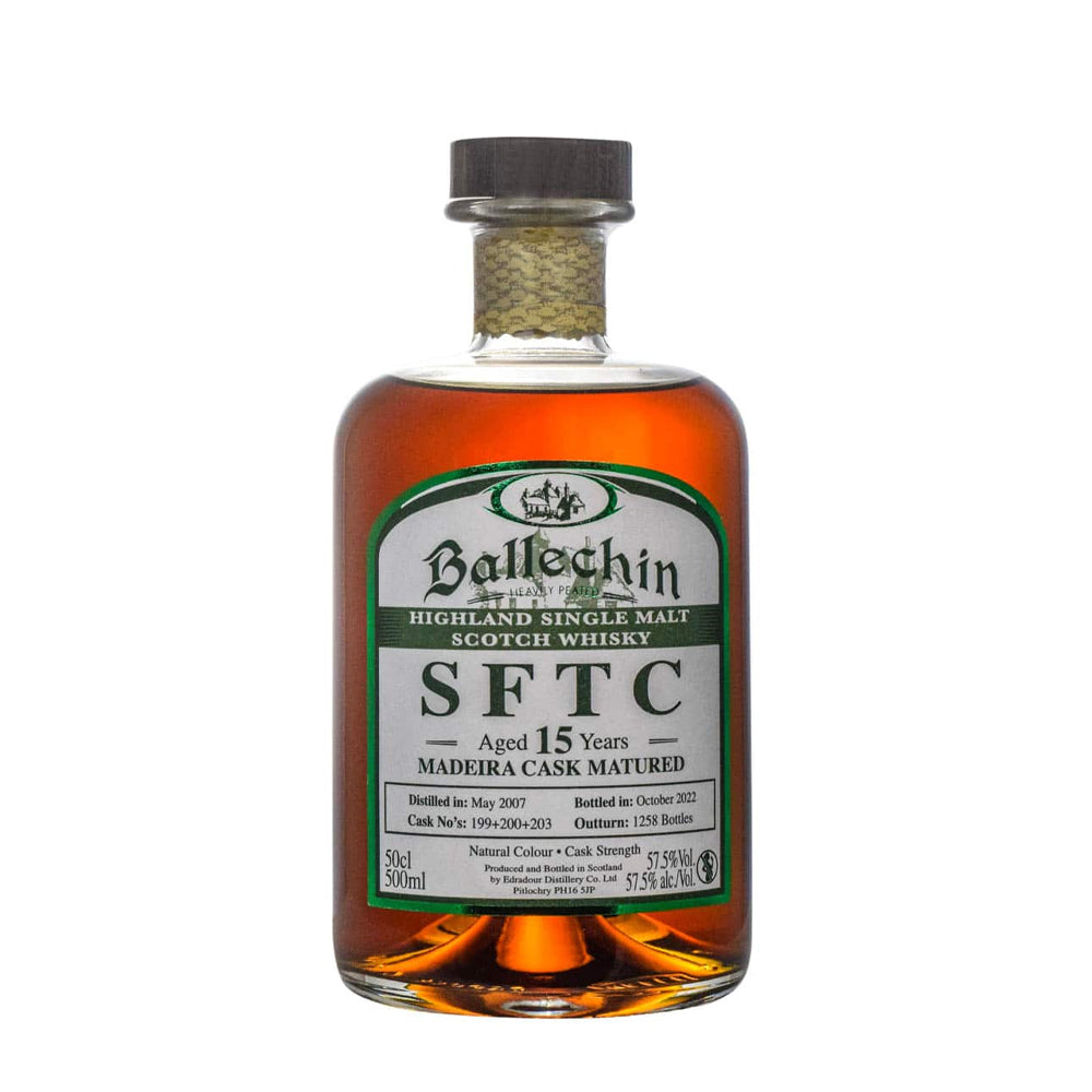 Ballechin 15 Years Old SFTC Madeira Cask Matured 2007 Heavily Peated Cask#199+200+203 ABV 57.5% 500ml