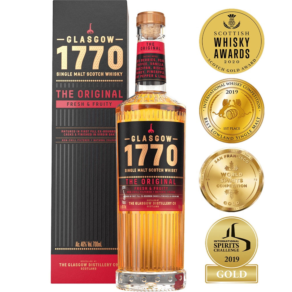 Glasgow 1770 The Original Single Malt 700ml + Peated Single Malt 700ml + Triple Distilled Single Malt 700ml