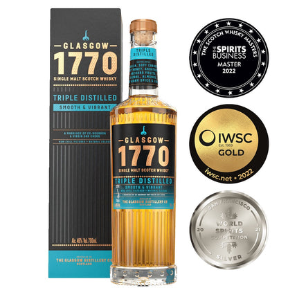 Glasgow 1770 The Original Single Malt 700ml + Peated Single Malt 700ml + Triple Distilled Single Malt 700ml