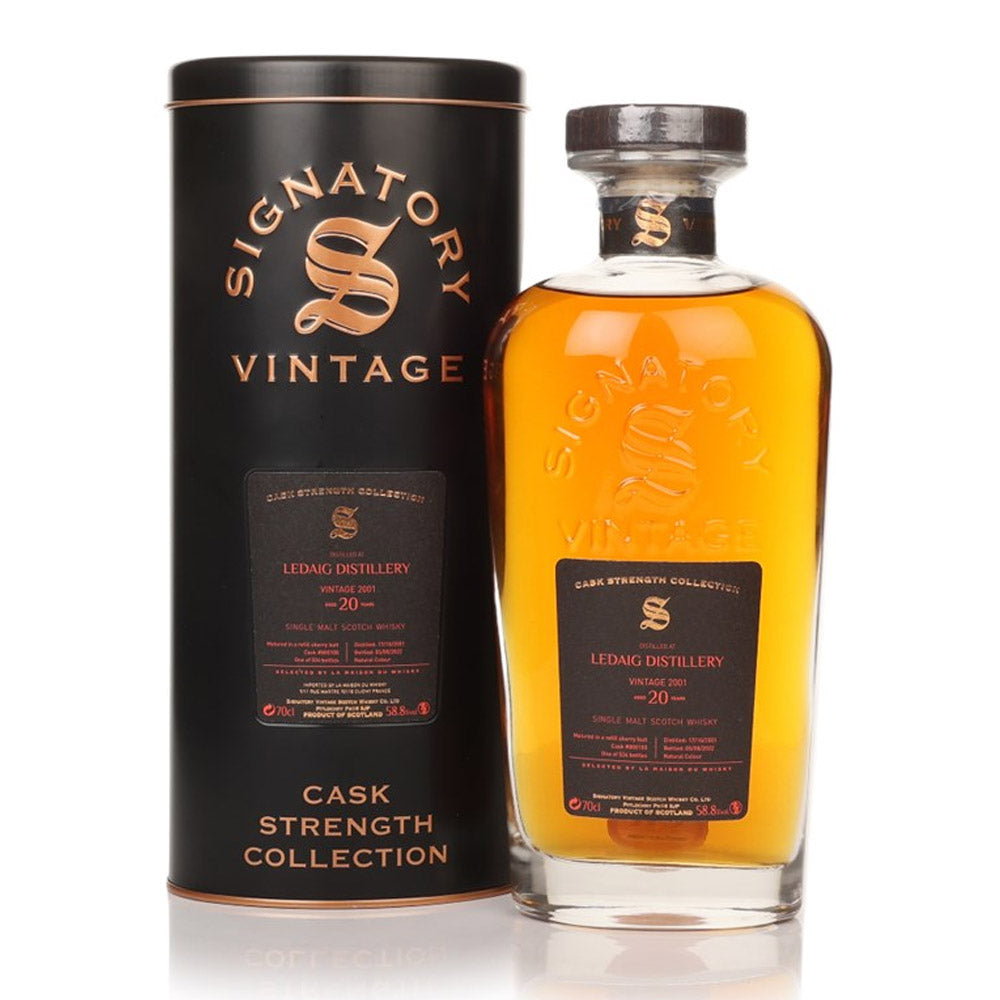 Ledaig 20 Year Old 2001 Cask Strength Collection (Signatory Vintage) Scotch Whisky ABV 58.8% 700ml