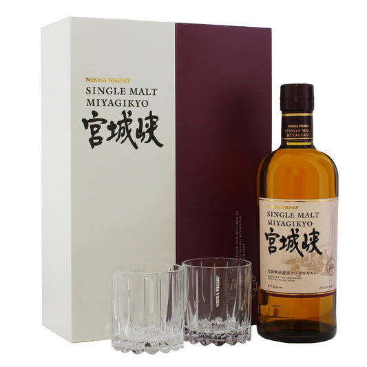 Nikka Miyagikyo Single Malt Whisky With 2 Riedel Glasses (Worth $80) Gift Set ABV 45% 700ml