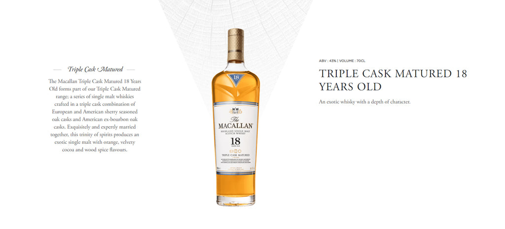 Macallan 18 Triple Cask Matured 2019 Release Highland Single Malt Whisky ABV 43% 700ml