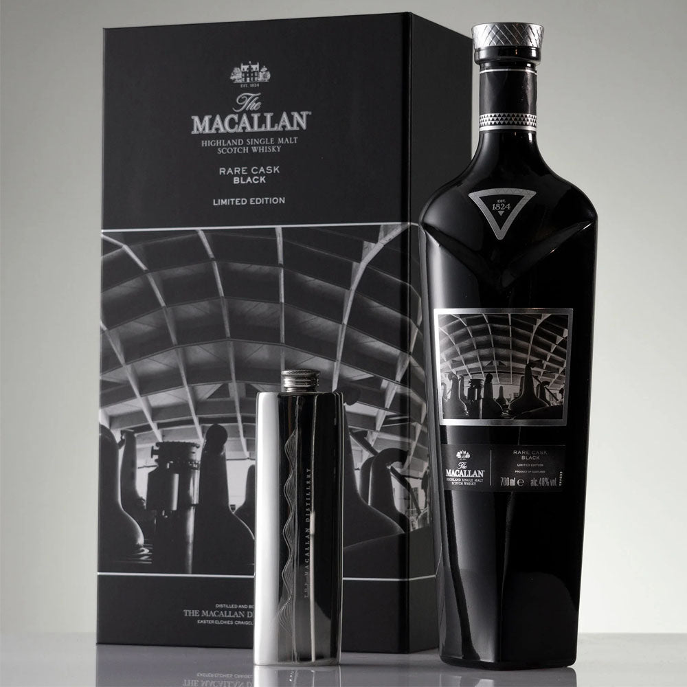 Macallan Rare Cask Black (Limited Edition 2018) with pewter flask set ABV 48% 700ml