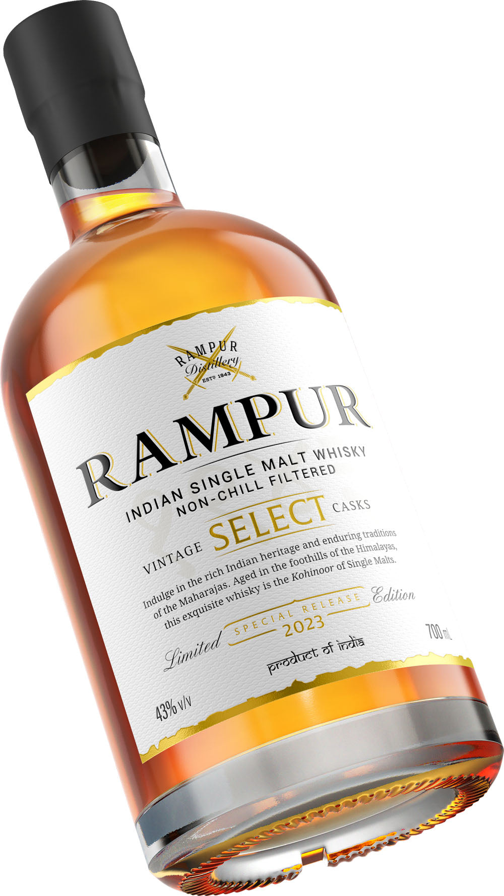 Rampur Select 2023 Limited Release Indian Single Malt Whisky ABV 43% 700ml