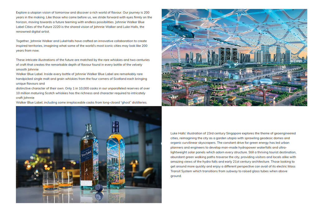 Johnnie Walker Blue Label - CITY OF THE FUTURE - SINGAPORE 2220 EDITION ABV 40% 1000ml