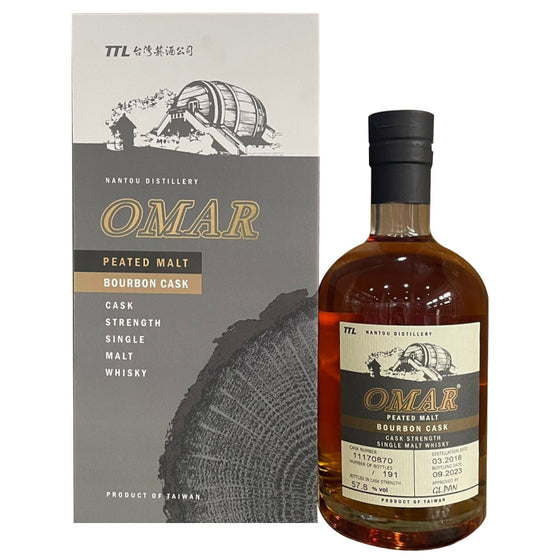 Omar Peated Malt Bourbon Cask Strength ABV 57.8% 700ml