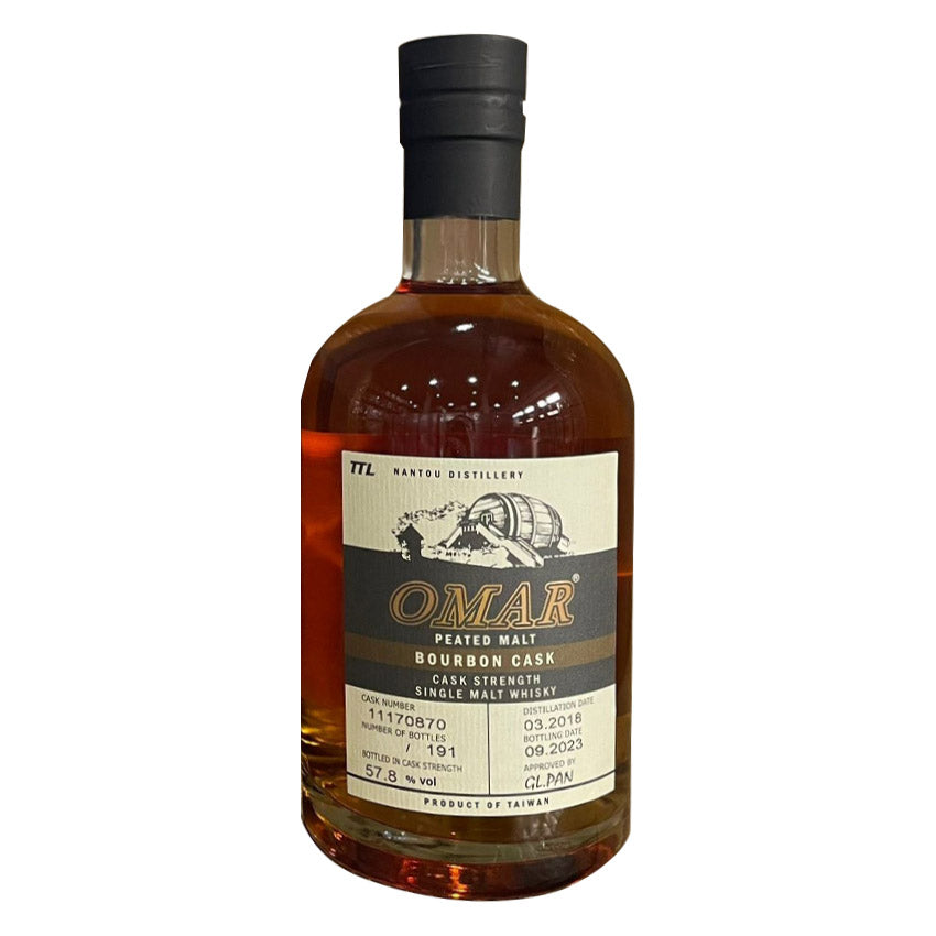 Omar Peated Malt Bourbon Cask Strength ABV 57.8% 700ml