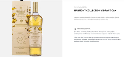 The Macallan The Harmony Collection IV Vibrant Oak ABV 44.2% 700ml