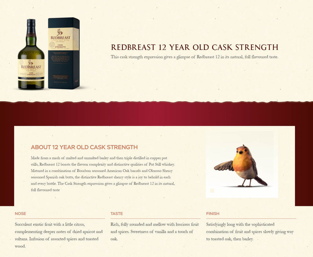 Redbreast 12 Year Single Pot Still Cask Strength Irish Whisky ABV 57.20% 700ml