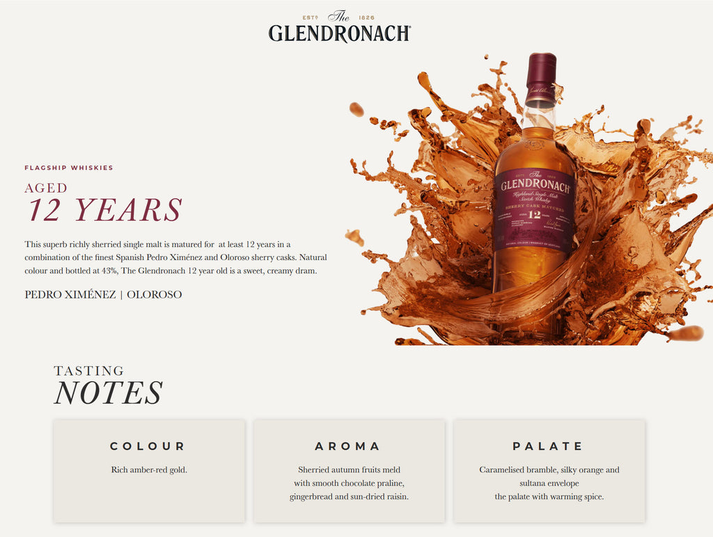 The GlenDronach Original 12 Years Highland Single Malt Scotch Whisky ABV 43% 700 ml