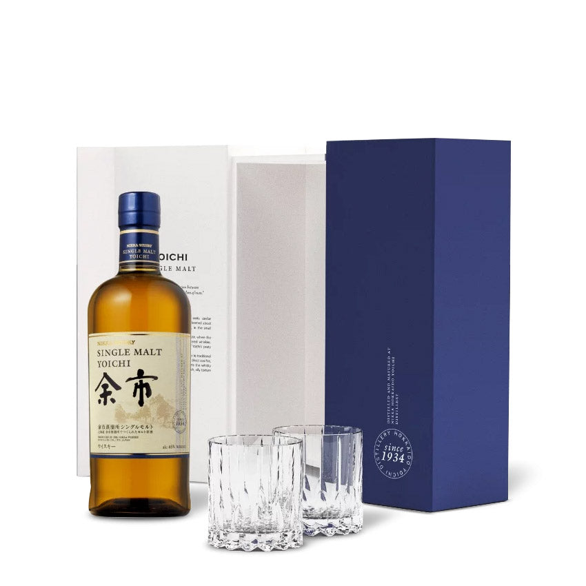 Nikka Yoichi Single Malt Whisky With With 2 Riedel Glasses (Worth $80) Gift Set ABV 45% 700ml