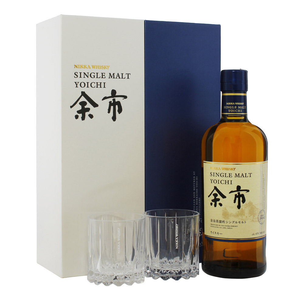 Nikka Yoichi Single Malt Whisky With With 2 Riedel Glasses (Worth $80) Gift Set ABV 45% 700ml