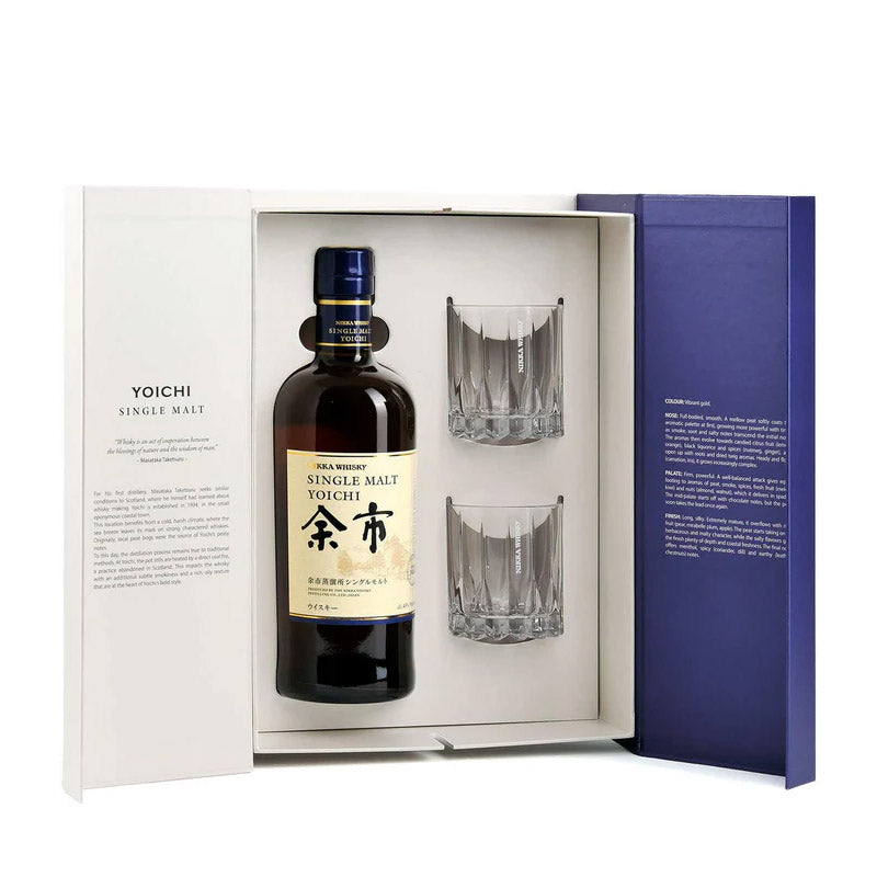 Nikka Yoichi Single Malt Whisky With With 2 Riedel Glasses (Worth $80) Gift Set ABV 45% 700ml