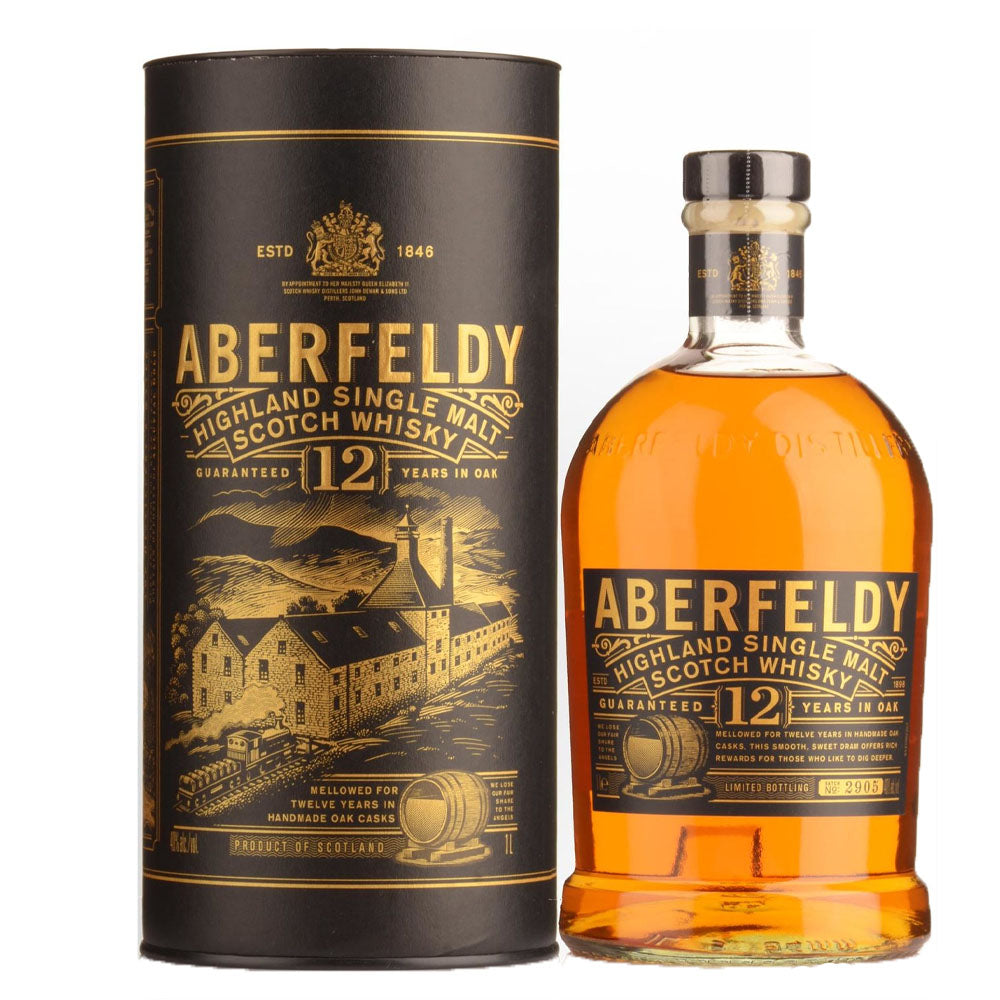 Aberfeldy 12 Year Old Single Malt Scotch Whisky ABV 40% 1000ml (1 Litre)