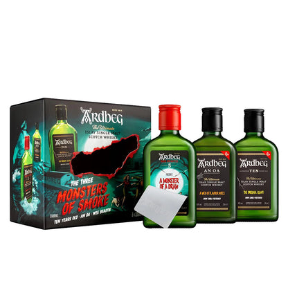 Ardbeg Monster Of Smoke 3x 200ml (Gift Pack) (Ardbeg 5 ABV 47.4% & Ardbeg 10 ABV 46% & Ardbeg Ao ABV 46.6%)