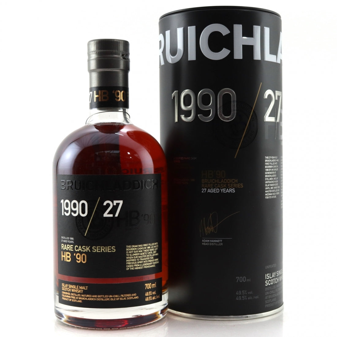 Bruichladdich 1990 Rare Cask Series 27 Year Old / HB '90 ABV 49.5% 700ml