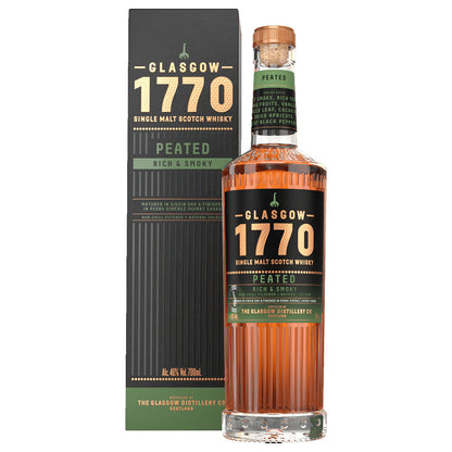 Glasgow 1770 Peated Rich & Smoky Single Malt Scotch Whisky ABV 46% 700ml with Gift Box