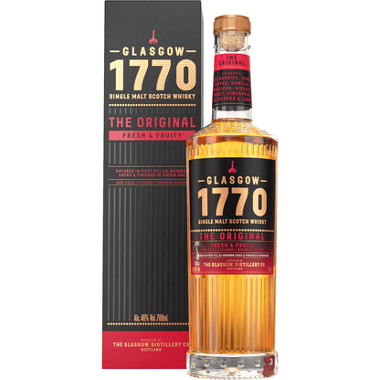 Glasgow 1770 The Original Fresh & Fruity Single Malt Scotch Whisky ABV 46% 700ml with Gift Box