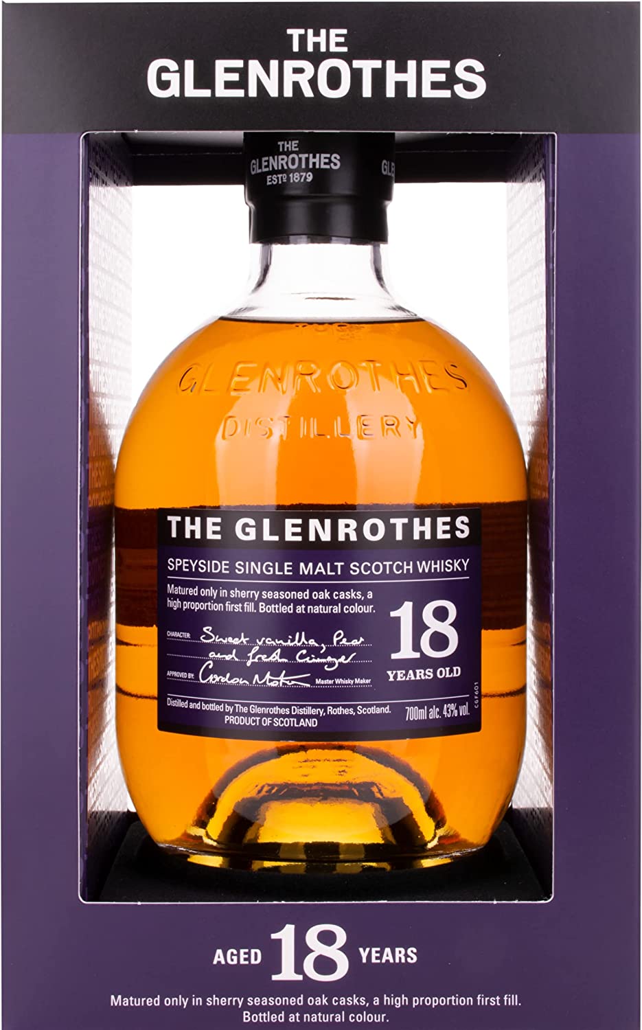 Glenrothes 18 Year Speyside Single Malt Scotch Whisky 700ml ABV 43%