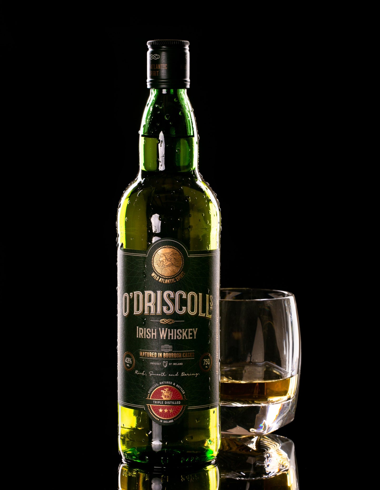 O'Driscolls Irish Whiskey Matured In Bourbon Cask ABV 43% 750ml