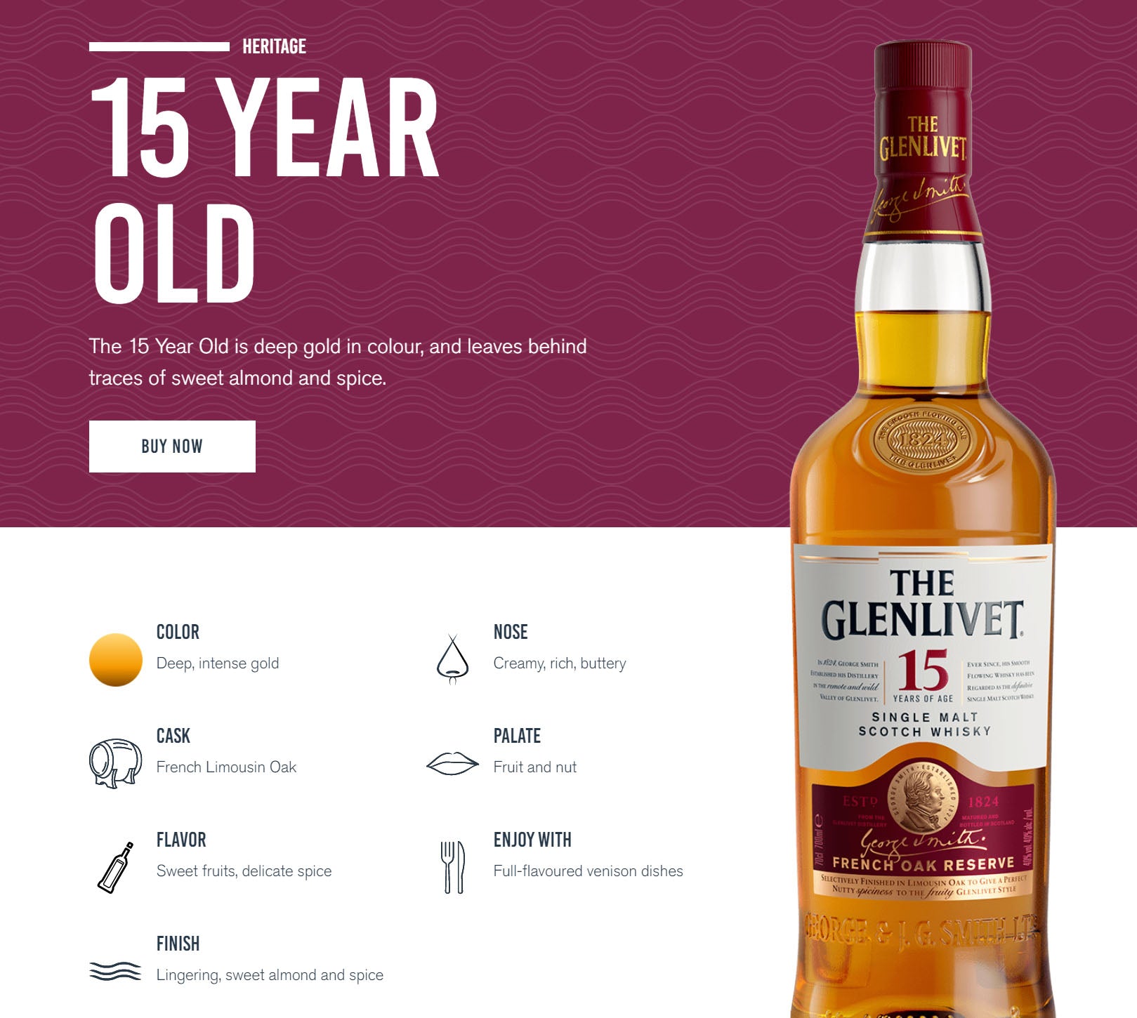 Glenlivet 15 Years Old ABV 40% 70cl with Gift Box - The Whisky Shop Singapore