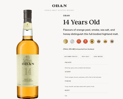 Oban 14 Years Old Single Malt Scotch Whisky ABV 40% 75cl (No Box)